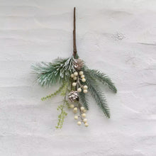 Load image into Gallery viewer, White Berry &amp; Fircone Sprig
