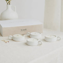 Load image into Gallery viewer, Zesty Lemons Set of 4 Scandi Ceramic Lemon &amp; Lavender Tealights
