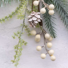 Load image into Gallery viewer, White Berry &amp; Fircone Sprig
