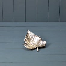 Load image into Gallery viewer, Silver metal leaf dish or tealight.
