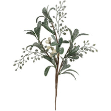 Load image into Gallery viewer, White Berry Sprig with Frosted Leaves
