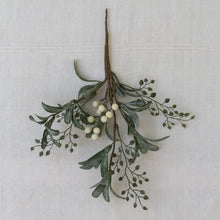 Load image into Gallery viewer, White Berry Sprig with Frosted Leaves
