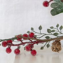 Load image into Gallery viewer, 🎄Iced Red Berry Sprig with Frosted Leaves
