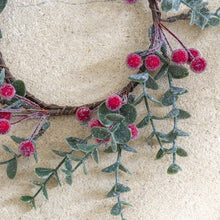 Load image into Gallery viewer, Frosted Winter Red Berry Candle Ring
